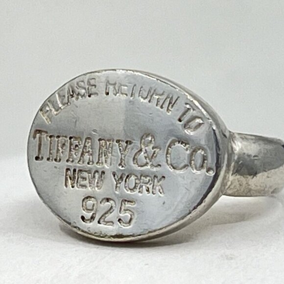 Like New, Authentic Tiffany & Co. Sterling Silver Signet Ring - Size 6 - Picture 3 of 7
